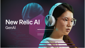 Entwickler:in mit Kopfhörern bei der Arbeit mit New Relic AI