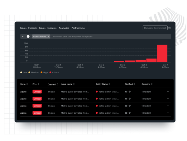 Página de destino en Alertas e inteligencia aplicada de New Relic