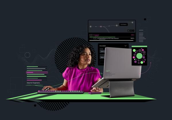 woman looking at computer on laptop stand while typing on keyboard with right hand