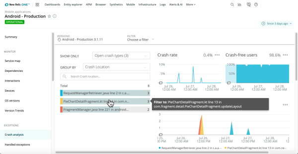 New Relic product screen capture